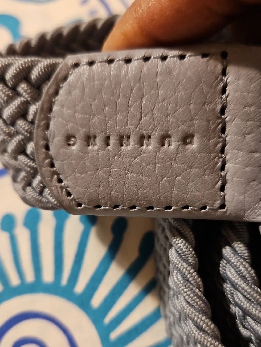 Slate Blue Braided Elastic Men's Belt with Silver Buckle